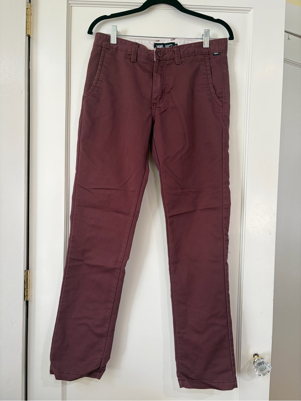 Vans Men's Burgundy Slim Straight Chinos
